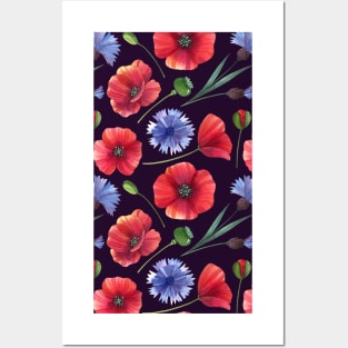 Botanical Floral Seamless pattern 20 Posters and Art